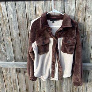 Almost Famous button up fluffy soft long sleeve size xl